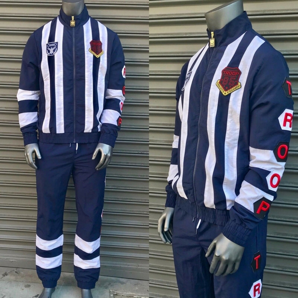 Men's Troop Navy | White Windbreaker Tracksuit NWT